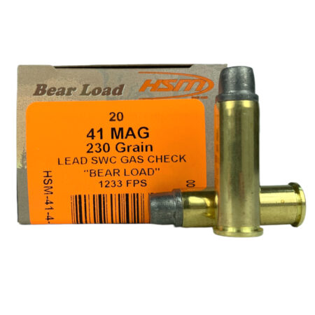 HSM .41 Rem Magnum 230 Gr. SWC Gas Check "Bear Load"- Box of 20- 41-4-N-20