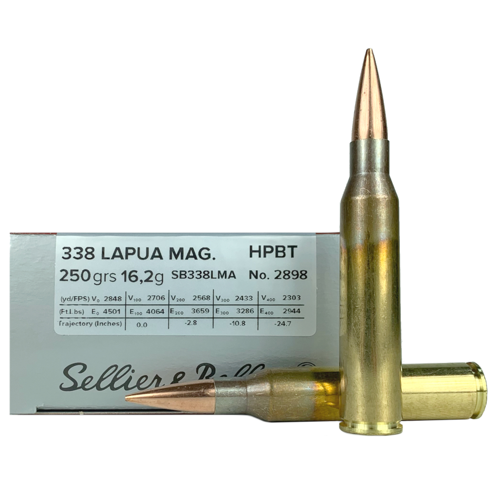 Sellier & Bellot .338 Lapua 250 Gr. BTHP- Box of 10