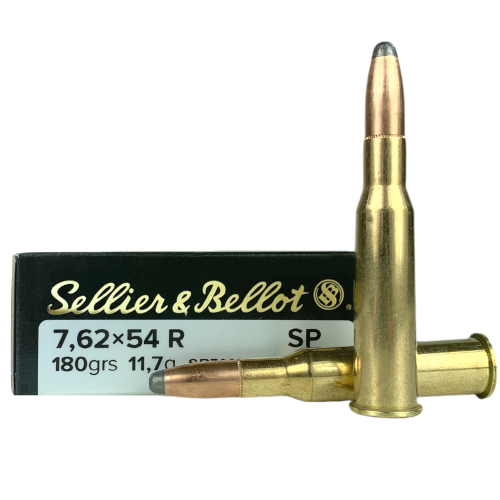 Sellier & Bellot 7.62x54R 180 Gr. Semi-Jacketed Soft Point- Box of 20