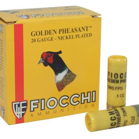 Fiocchi Golden Pheasant 20 gauge 2-3/4" 1 oz #6 Shot Nickel Plated - Box of 25