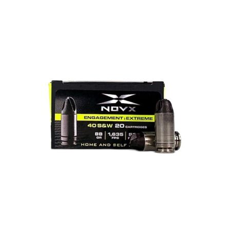 NovX Engagement Extreme .40 S&W 88 Gr. Poly Copper Fluted Round Nose- Lead-Free- Box of 20