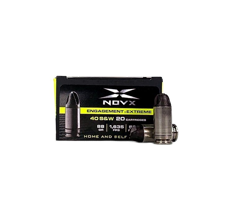 NovX Engagement Extreme .40 S&W 88 Gr. Poly Copper Fluted Round Nose- Lead-Free- Box of 20