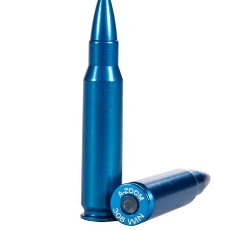 an image of the product A-ZOOM BLUE Action Proving Dummy Round, .308 Winchester, Snap Cap, Value Pack of 10- 12328