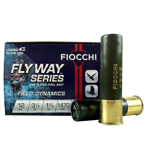 Fiocchi Flyway Series 12 Gauge 3-1/2" 1-3/8 oz #2 Zinc-Plated Steel Shot- Box of 25