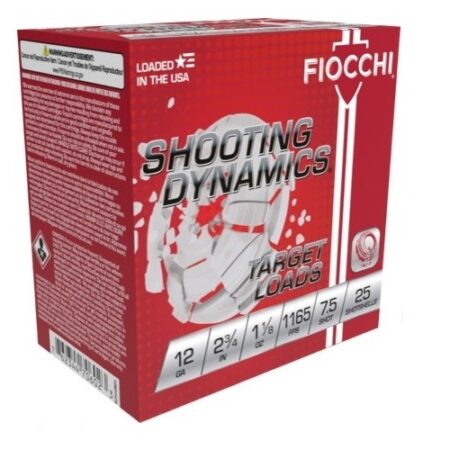 Fiocchi Shooting Dynamics Target Loads 12 Gauge 2-3/4" 1-1/8 oz #7-1/2 Shot- Box of 25