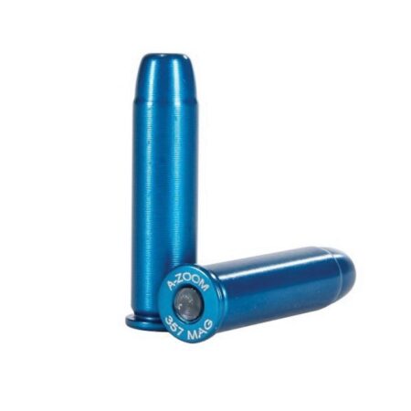 an image of the product A-ZOOM BLUE Action Proving Dummy Round, .357 Magnum, Snap Cap, Value Pack of 12- 16319