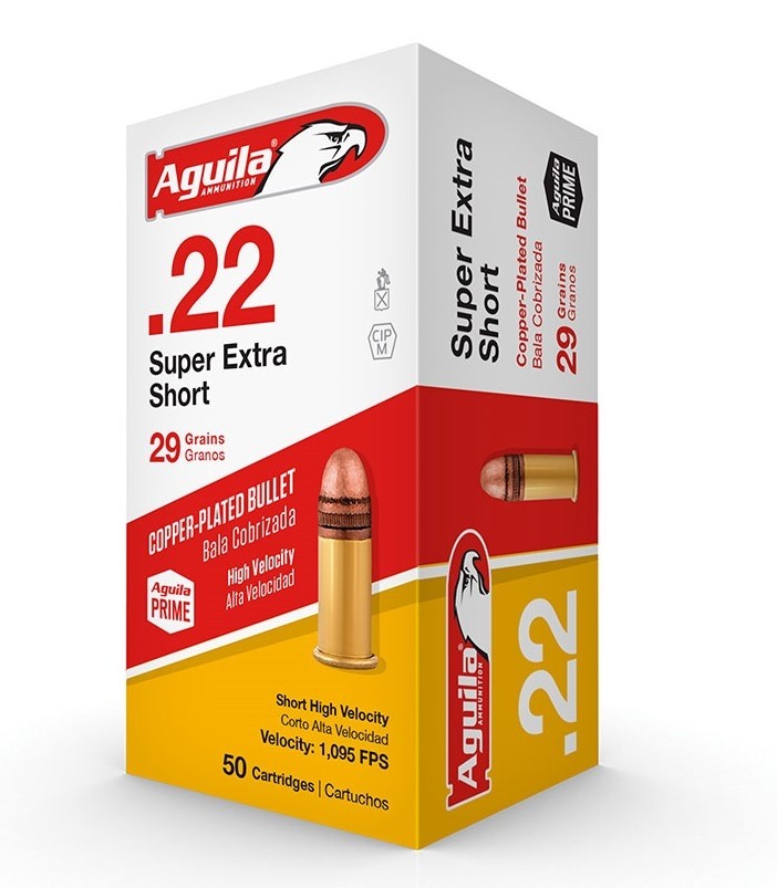 Aguila Super Extra High Velocity .22 Short 29 Gr. Plated Lead Round Nose- Box of 50