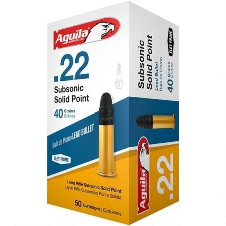 Aguila Subsonic .22 Long Rifle 40 Gr. Subsonic Lead Solid Point- Box of 50