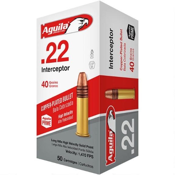Aguila Interceptor .22 Long Rifle 40 Gr. PRN Lead- Box of 50
