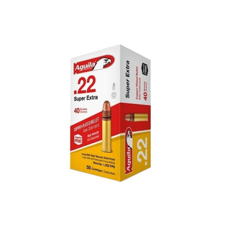 Aguila SuperExtra High-Velocity .22 Long Rifle 40 Gr. Plated Lead Round Nose- Box of 50- 1B220328