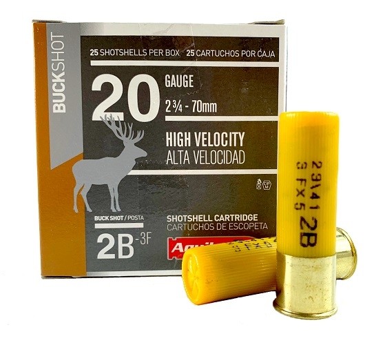 Aguila High Velocity 20 Gauge 2-3/4" 1 oz #2 Buckshot 15 Pellets- Box of 25