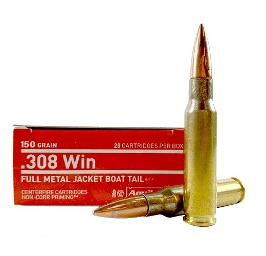 Aguila .308 Winchester 150 Gr. Full Metal Jacket Boat Tail- Box of 20