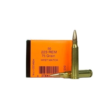 HSM .223 Remington 75 Gr. Hollow Point Boat Tail Match- Box of 50