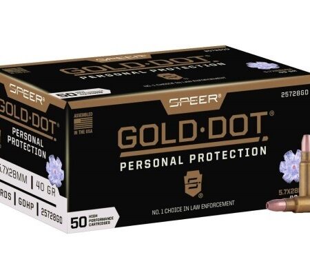 Speer Gold Dot 5.7x28mm FN 40 Gr. Gold Dot Jacketed Hollow Point- Box of 50