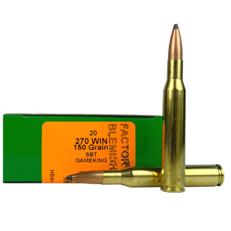 HSM Factory Blemish .270 Winchester 150 Gr. Sierra GameKing Soft Point Point Boat Tail- Box of 20
