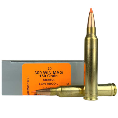 HSM Low Recoil .300 Winchester Magnum 150 Gr. Sierra Tipped Spitzer Boat Tail- Box of 20