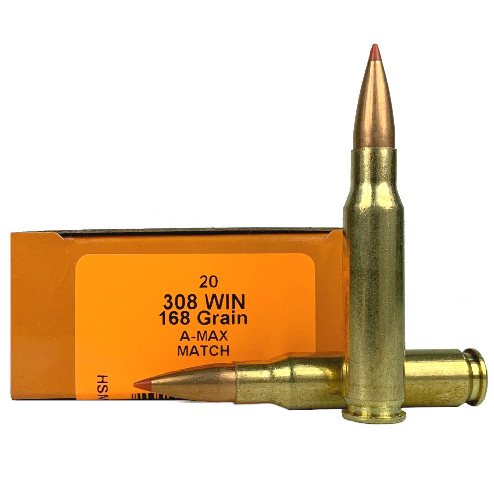 HSM .308 Winchester 168 Gr. A-Max Match- Box of 20