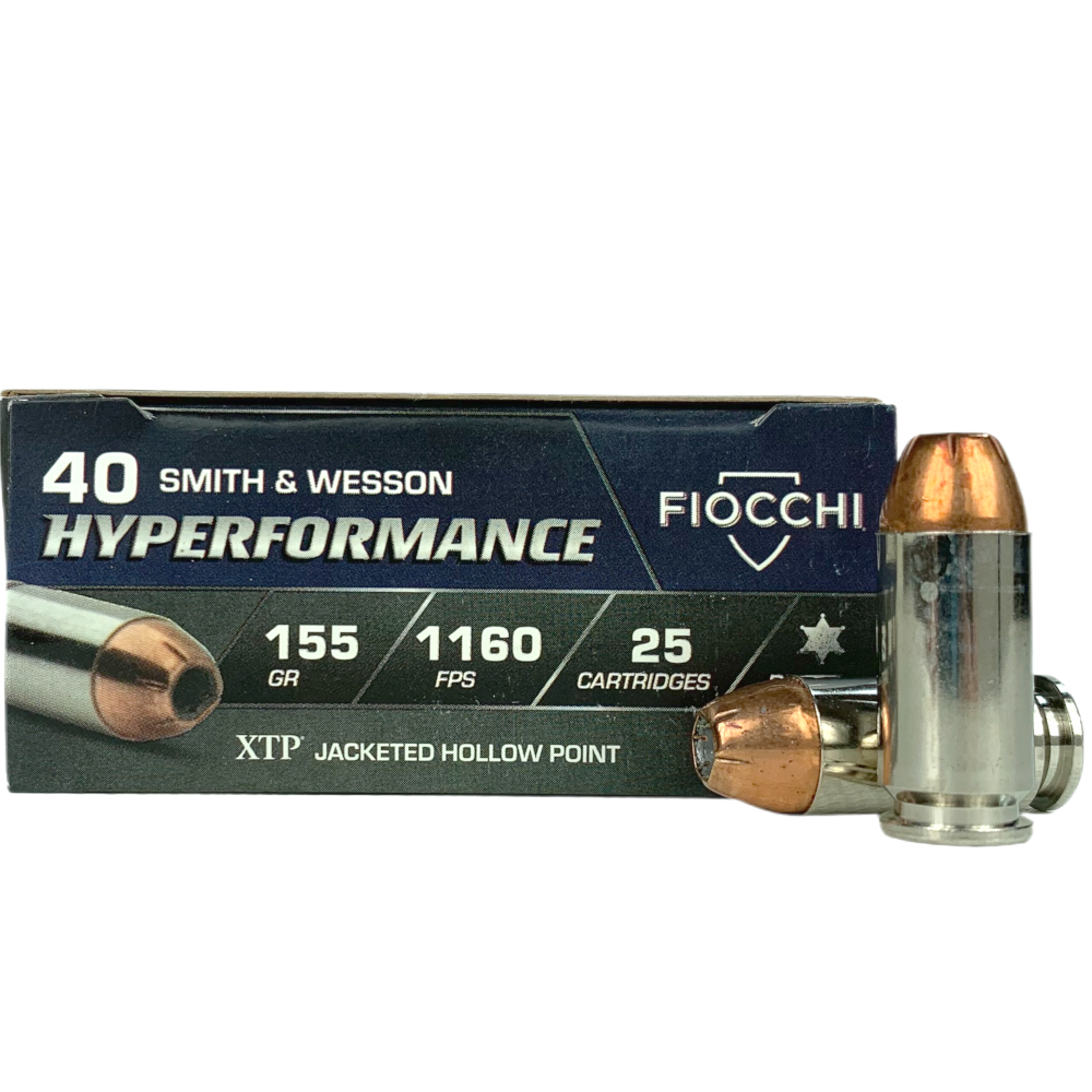 Fiocchi Hyperformance .40 S&W 155 Gr. Hornady XTP Jacketed Hollow Point- Box of 25- 40XTP25