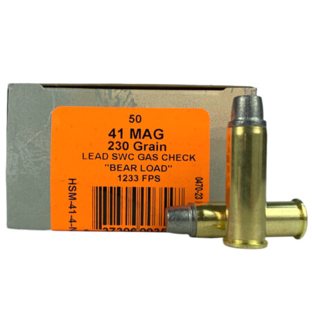 HSM .41 Rem Magnum 230 Gr. SWC Gas Check "Bear Load"- Box of 50- 41-4-N