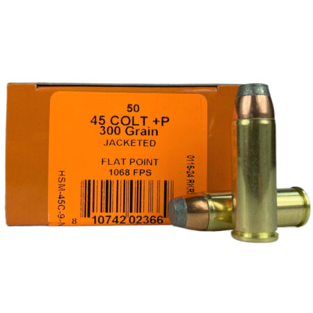 HSM .45 Colt +P 300 Gr. Sierra Jacketed Flat Point- Box of 50- 45C-9-N