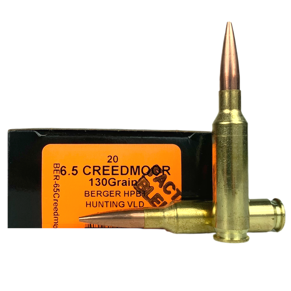 HSM Factory Blemish 6.5 Creedmoor 130 Gr. Berger HPBT Hunting VLD- Box of 20