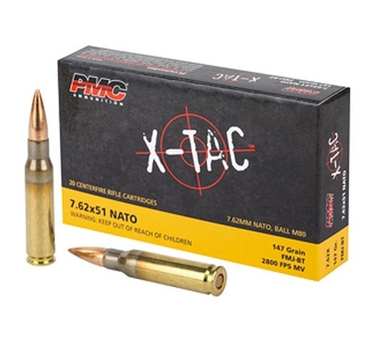 PMC 7.62x51 147 Gr. NATO X-TAC Full Metal Jacket- Box of 20