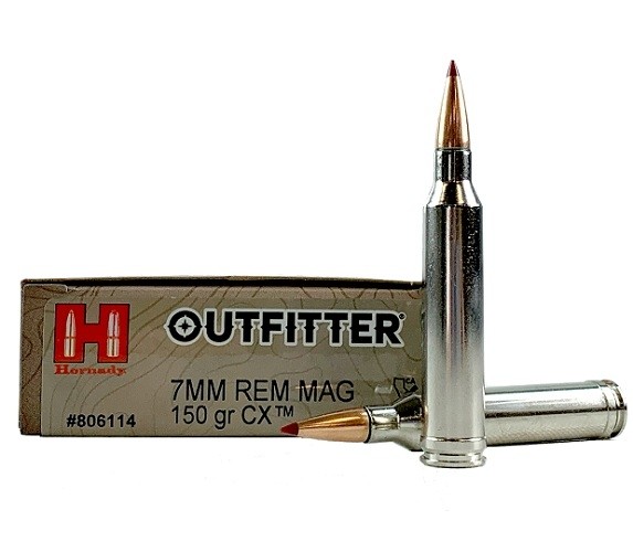 Hornady Outfitter 7mm Remington Magnum 150 Gr. CX Polymer Tip- Lead-Free- Box of 20