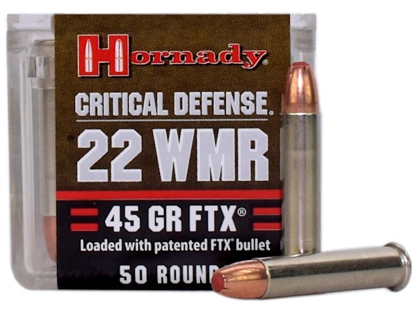 Hornady Critical Defense .22 Winchester Magnum Rimfire (WMR) 45 Gr. FTX- Box of 50