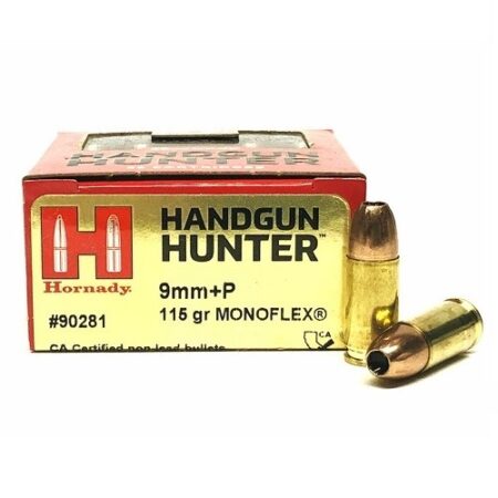 Hornady Handgun Hunter 9mm Luger +P 115 Gr. MonoFlex Hollow Point- Lead-Free- Box of 25