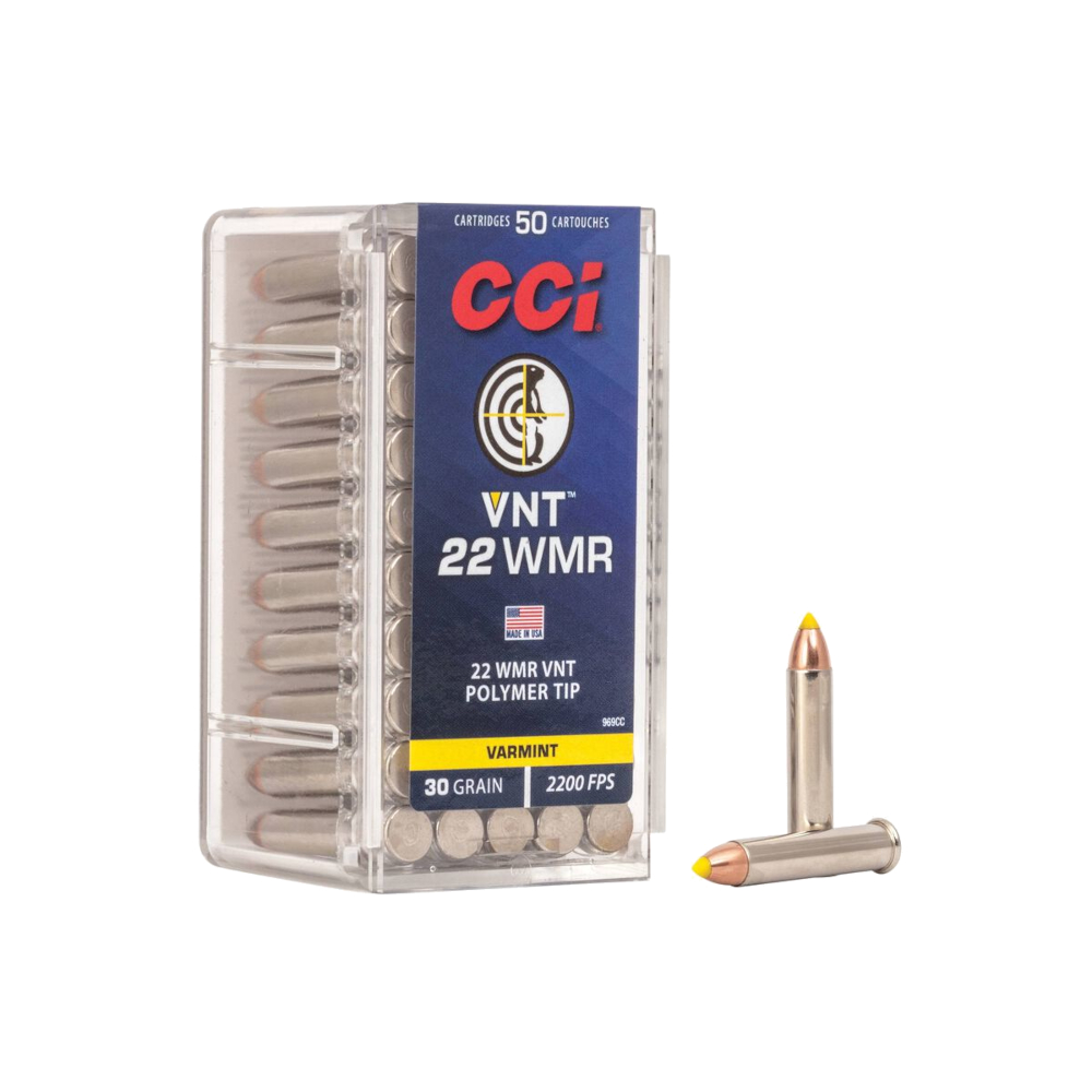 CCI .22 Winchester Magnum Rimfire (WMR) 30 Gr. VNT Polymer Tip- Box of 50