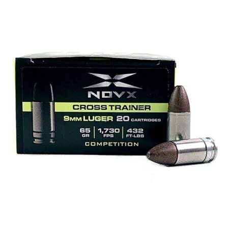 NovX Cross Trainer Competition 9mm Luger 65 Gr. Monolithic Copper Round Nose- Lead-Free- Box of 20