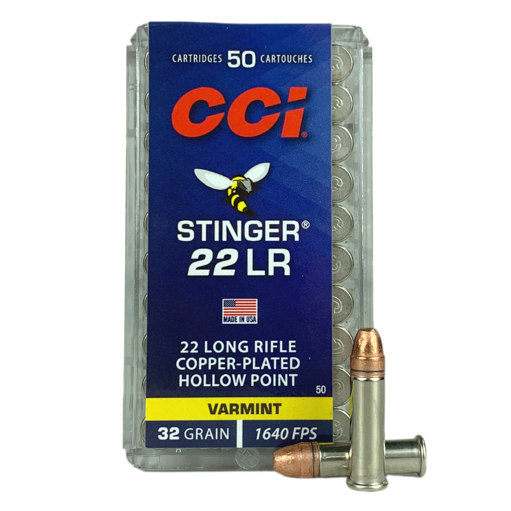 CCI Stinger .22 Long Rifle 32 Gr. Plated Lead Hollow Point- Box of 50