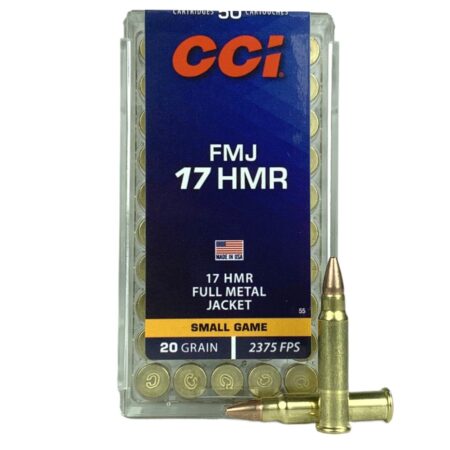 CCI .17 Hornady Magnum Rimfire (HMR) 20 Gr. Full Metal Jacket- Box of 50