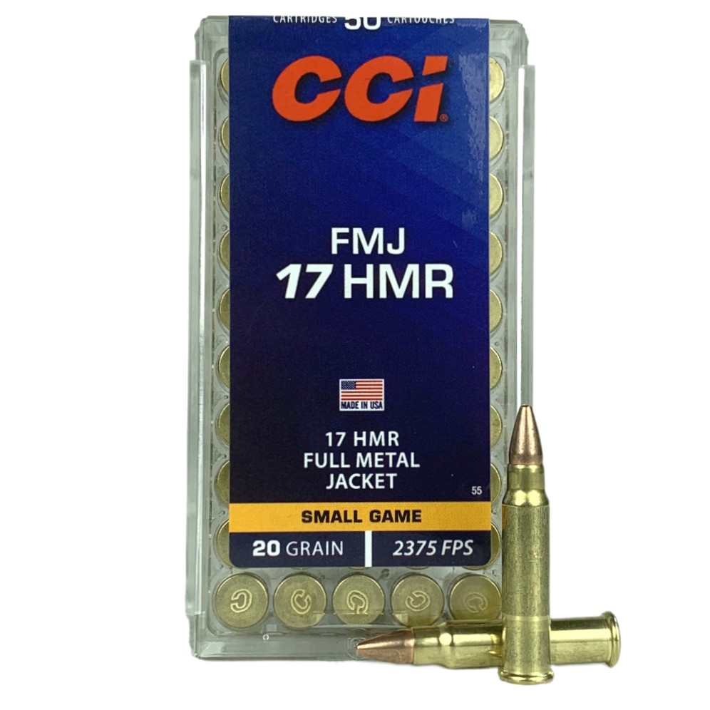 CCI .17 Hornady Magnum Rimfire (HMR) 20 Gr. Full Metal Jacket- Box of 50