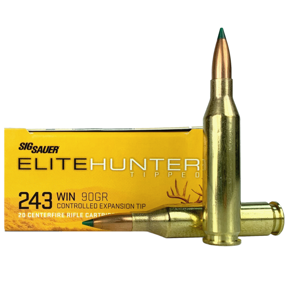 an image of the product SIG SAUER Elite Hunter .243 Winchester 90 Gr. Tipped Hunter- Box of 20- E243TH2-20