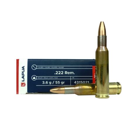 Lapua .222 Remington 55 Gr. Full Metal Jacket- Box of 20