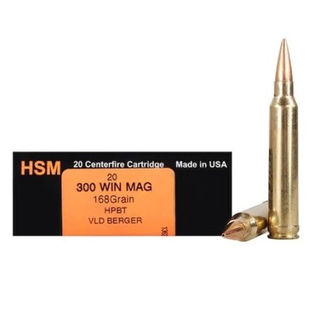 HSM Trophy Gold .300 Winchester Magnum 168 Gr. Berger Hunting VLD HBPT- Box of 20