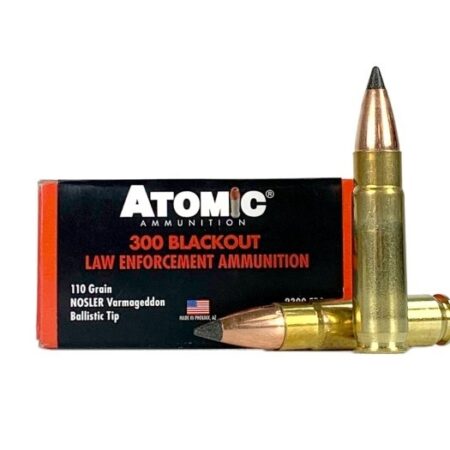 Atomic Law Enforcement .300 AAC Blackout 110 Gr. Nosler Varmageddon Ballistic Tip- Box of 20
