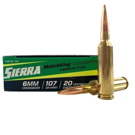Sierra Matchking Competition 6mm Creedmoor 107 Gr. Matchking Hollow Point- Box of 20