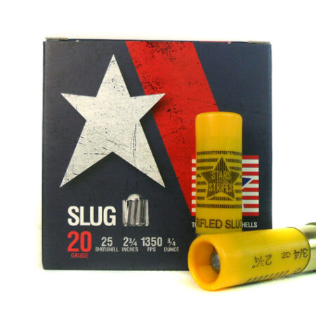 Stars and Stripes 20 Gauge 2-3/4" 3/4 oz Rifled Slug- Box of 25