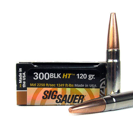 SIG SAUER Elite Performance Hunting .300 AAC Blackout 120 Gr. HT Solid Copper- Lead-Free- Box of 20