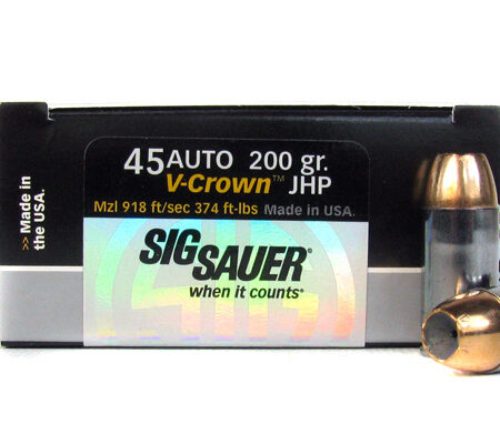SIG SAUER Elite Performance .45 ACP 200 Gr. V-Crown JHP- Box of 20
