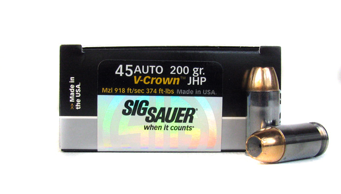SIG SAUER Elite Performance .45 ACP 200 Gr. V-Crown JHP- Box of 20