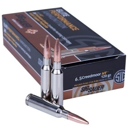 SIG SAUER Elite Performance Hunting HT 6.5 Creedmoor 120 Gr. Solid Copper- Lead-Free Expanding- Box of 20