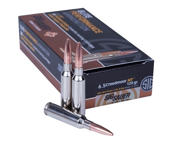 SIG SAUER Elite Performance Hunting HT 6.5 Creedmoor 120 Gr. Solid Copper- Lead-Free Expanding- Box of 20