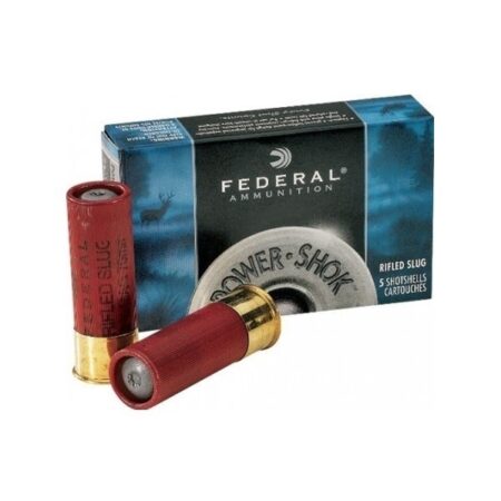 Federal Power-Shok 12 Gauge 2-3/4" 1 oz Hollow Point Rifled Slug- Box of 5