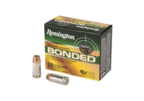Remington Golden Saber .40 S&W 165 Gr. Bonded Brass Jacketed Hollow Point- Box of 20