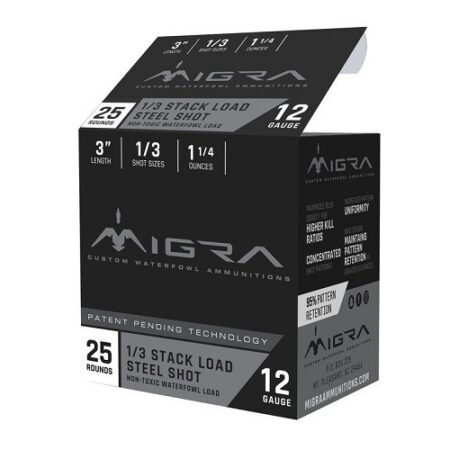 Migra Stack Load 12 Gauge 3" 1-1/4 oz #1&3 Steel Shot- Box of 25
