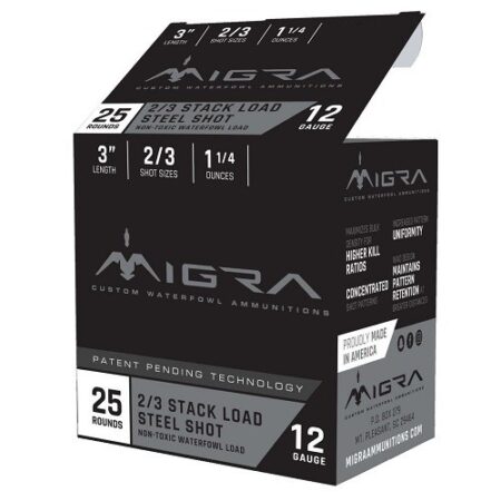 Migra Stack Load 12 Gauge 3" 1-1/4 oz #2&3 Steel Shot- Box of 25