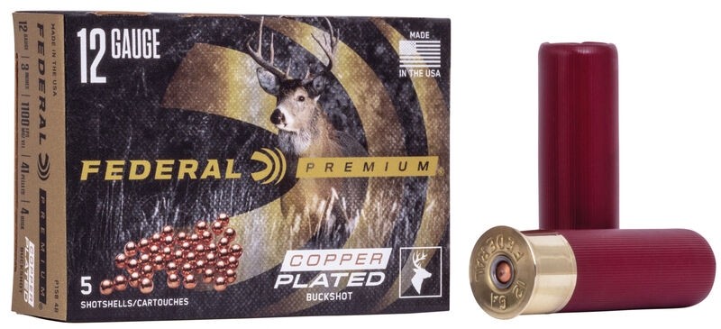 Federal Premium Vital-Shok 12 Gauge 3" Magnum #4 Buckshot 41 Copper Plated Pellets- Box of 5